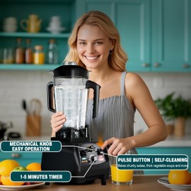 WantJoin Liquidificador Profissional de 1800W para Triturar Gelo e Fazer Smoothies, Grande Capacidade de 74.39oz, Ideal para Uso Doméstico e Comercial, WANTJOIN