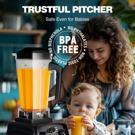 WantJoin Liquidificador Profissional de 1800W para Triturar Gelo e Fazer Smoothies, Grande Capacidade de 74.39oz, Ideal para Uso Doméstico e Comercial, WANTJOIN