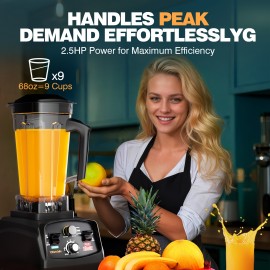 WantJoin Liquidificador Profissional de 1800W para Triturar Gelo e Fazer Smoothies, Grande Capacidade de 74.39oz, Ideal para Uso Doméstico e Comercial, WANTJOIN