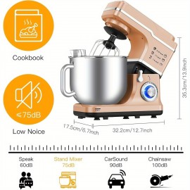 Batedeira de Pé Versátil de 7.5QT com 10 Velocidades - 660W, Design de Cabeça Inclinável, Inclui Tigela de Mistura, Batedor Plano, Batedor & Gancho para Massa - Perfeita para Panificação, Bolos & Mais, Batedeira de Cozinha, Batedor de Ovos, CUISINAID