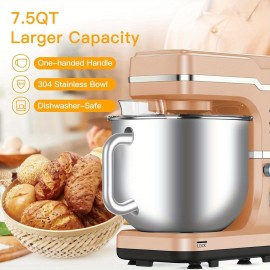 Batedeira de Pé Versátil de 7.5QT com 10 Velocidades - 660W, Design de Cabeça Inclinável, Inclui Tigela de Mistura, Batedor Plano, Batedor & Gancho para Massa - Perfeita para Panificação, Bolos & Mais, Batedeira de Cozinha, Batedor de Ovos, CUISINAID