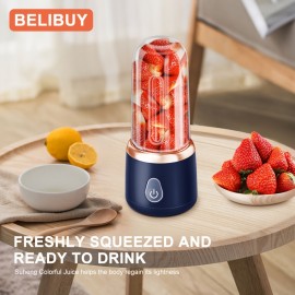 1pc Liquidificador Portátil Multifuncional Com Copos Duplos, Espremedor Doméstico, Fazendo Suco De Vegetais DIY, Suco De Água, Smoothie, Milkshake, Copo De Suco De Carregamento USB, Espremedor Multifuncional Para Cozinha Doméstica