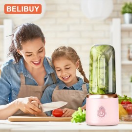 1pc Liquidificador Portátil Multifuncional Com Copos Duplos, Espremedor Doméstico, Fazendo Suco De Vegetais DIY, Suco De Água, Smoothie, Milkshake, Copo De Suco De Carregamento USB, Espremedor Multifuncional Para Cozinha Doméstica