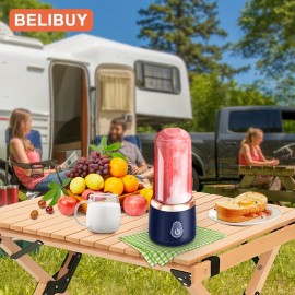 1pc Liquidificador Portátil Multifuncional Com Copos Duplos, Espremedor Doméstico, Fazendo Suco De Vegetais DIY, Suco De Água, Smoothie, Milkshake, Copo De Suco De Carregamento USB, Espremedor Multifuncional Para Cozinha Doméstica