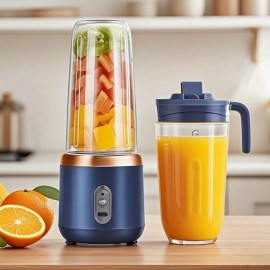 Espremedor portátil de dupla copa multifuncional, adequado para sucos de frutas e legumes, 2 conjuntos (2 copos + corpo principal) Espremedor sem fadiga, super mini espremedor, conveniente e saudável, presente de dia do pai.