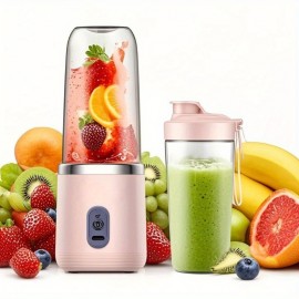 Espremedor portátil de dupla copa multifuncional, adequado para sucos de frutas e legumes, 2 conjuntos (2 copos + corpo principal) Espremedor sem fadiga, super mini espremedor, conveniente e saudável, presente de dia do pai.