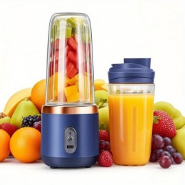 Espremedor portátil de dupla copa multifuncional, adequado para sucos de frutas e legumes, 2 conjuntos (2 copos + corpo principal) Espremedor sem fadiga, super mini espremedor, conveniente e saudável, presente de dia do pai.