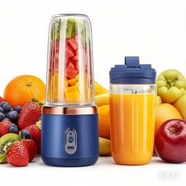 Espremedor portátil de dupla copa multifuncional, adequado para sucos de frutas e legumes, 2 conjuntos (2 copos + corpo principal) Espremedor sem fadiga, super mini espremedor, conveniente e saudável, presente de dia do pai.