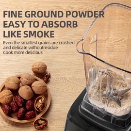 Liquidificador Profissional, Liquidificadores de Smoothies, Combinação de Liquidificador e Moedor Máx.2400W/1000W Potente 25000RPM com 68oz e 15 Velocidades para Triturar Gelo, Suco (Preto)