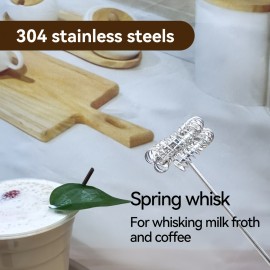 Batedor de leite e café compacto e portátil, presente para o Dia do Pai com bastão de agitação em aço inoxidável para café, latte, cappuccino, chocolate quente, matcha, ovos, primeira escolha para chá de leite, bebidas e pastelaria