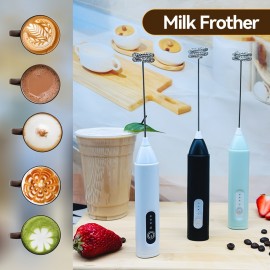 Batedor de leite e café compacto e portátil, presente para o Dia do Pai com bastão de agitação em aço inoxidável para café, latte, cappuccino, chocolate quente, matcha, ovos, primeira escolha para chá de leite, bebidas e pastelaria