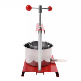 Espremedor Manual de Aço Inoxidável - Capacidade de 0.8 Galões, Perfeito para Maçãs & Uvas, Inclui Cesta, Saco de Filtro & Cabo em T, Ideal para Cozinhas Domésticas