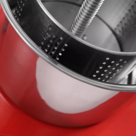 Espremedor Manual de Aço Inoxidável - Capacidade de 0.8 Galões, Perfeito para Maçãs & Uvas, Inclui Cesta, Saco de Filtro & Cabo em T, Ideal para Cozinhas Domésticas