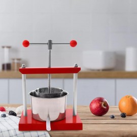 Espremedor Manual de Aço Inoxidável - Capacidade de 0.8 Galões, Perfeito para Maçãs & Uvas, Inclui Cesta, Saco de Filtro & Cabo em T, Ideal para Cozinhas Domésticas