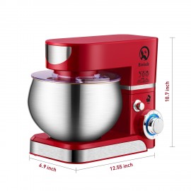 1.32gal Misturador de Massa - Mistura Vertical de 360°, 6 Configurações de Velocidade, Gancho de Massa Antiaderente, Batedor de Ovos de Aço Inoxidável, Elevação de Cabeça com Um Toque para Desligar o Poder, Misturador de Cozinha Doméstica Ultra-Eficiente