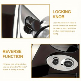 Moedor de Carne Elétrico de 2800W & Picador com Enchimento de Salsicha e Fabricante de Almôndegas, Design de 3 Placas de Alta Resistência, Preto Elegante, Ideal para Carnes de Textura Suave, Essencial para a Cozinha Doméstica, Máquina de Moer Carne