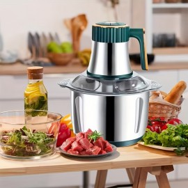 1.32gal Processador de alimentos de aço inoxidável e aparelho de cozinha multifuncional - 3 em 1 Misturador de carne, legumes, alho e massa com velocidades ajustáveis, pega ergonômica, design durável para cozinha doméstica, moedor de carne