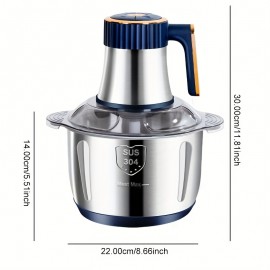1.32gal Processador de alimentos de aço inoxidável e aparelho de cozinha multifuncional - 3 em 1 Misturador de carne, legumes, alho e massa com velocidades ajustáveis, pega ergonômica, design durável para cozinha doméstica, moedor de carne