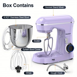 Misturador de Cozinha Elétrico 3-em-1 com 6.5QT e 10 Velocidades, Misturador de Alimentos com Cabeça Inclinável, Gancho para Massa, Batedor e Espátula, Ideal para Panificação, Bolos e a Maioria dos Cozinheiros Domésticos
