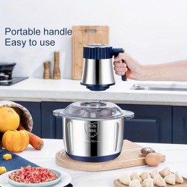 Processador de Alimentos 1,32 gal, Misturador de Recheios e Temperos, Moedor de Legumes, Puro de Alho, Triturador de Carne Complementar e Batedeira Multifuncional para Massa - Ideal para Carnes, Vegetais e Mais