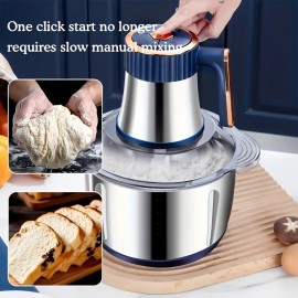 Processador de Alimentos 1,32 gal, Misturador de Recheios e Temperos, Moedor de Legumes, Puro de Alho, Triturador de Carne Complementar e Batedeira Multifuncional para Massa - Ideal para Carnes, Vegetais e Mais