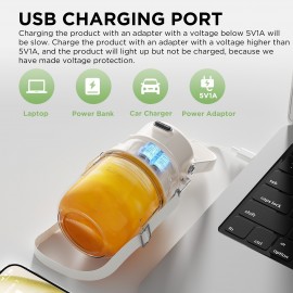 Liquidificador Portátil, Liquidificador Pessoal para Shakes e Smoothies com Copo de 27oz, Tampa e Alça de Ombro, Recarregável por USB, Peças Seguras para Lava-Louças, Suco Prasky para Ginásio/Viagem/Cozinha, Presentes de Ação de Graças, Presente