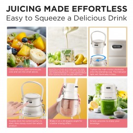 Liquidificador Portátil, Liquidificador Pessoal para Shakes e Smoothies com Copo de 27oz, Tampa e Alça de Ombro, Recarregável por USB, Peças Seguras para Lava-Louças, Suco Prasky para Ginásio/Viagem/Cozinha, Presentes de Ação de Graças, Presente