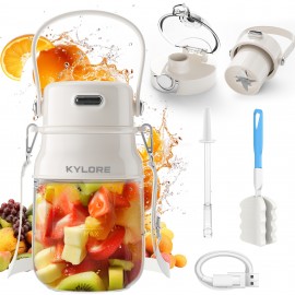 Liquidificador Portátil, Liquidificador Pessoal para Shakes e Smoothies com Copo de 27oz, Tampa e Alça de Ombro, Recarregável por USB, Peças Seguras para Lava-Louças, Suco Prasky para Ginásio/Viagem/Cozinha, Presentes de Ação de Graças, Presente