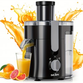 Espremedor Potente - Entrada Larga para Extração Fácil de Frutas e Legumes, Limpeza Simples, Aço Inoxidável, Livre de BPA, Seguro para Lavadora, Ideal para Vida Saudável e Receitas Deliciosas de Sucos