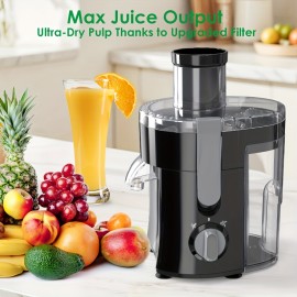 Espremedor Potente - Entrada Larga para Extração Fácil de Frutas e Legumes, Limpeza Simples, Aço Inoxidável, Livre de BPA, Seguro para Lavadora, Ideal para Vida Saudável e Receitas Deliciosas de Sucos