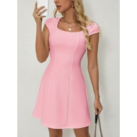 YY1222012 Vestido Elegante de Cor Sólida