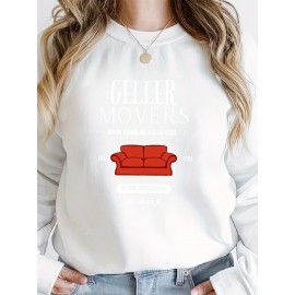 Amigos, Nostalgia dos anos 90, Móveis Gellar, Pivot, Presente para fãs de Amigos, Pulôver Clássico Confortável para Mulheres, Suéter Casual de Manga Comprida e Gola Redonda para Esportes