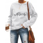 Moletom Casual Feminino com Estampa de Pickleball, Gola Redonda para Esportes