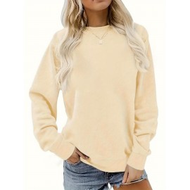 Moletom Casual Feminino de Gola Redonda Oversized - Estampa Geométrica Rosa Suave, Corte Relaxado, Lavável à Máquina, Conforto para Todas as Estações, Blusa Clássica para Senhoras, Tecido Respirável, Pulôver Elegante