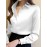 Camisa de manga comprida com botões para mulheres - Branca, Roupa de trabalho profissional com fecho de botão único, Perfeita para entrevistas e vestuário de negócios, Vestuário de escritório|Botão chic|Ajuste elegante
