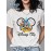 Camiseta Feminina de Algodão Puro com Estampa, Gola Redonda e Manga Curta - Mickey e Seus Amigos da Disney, Ideal para Treinos e Festas, Torna a Vida Mais Doce