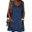 Vestido de Denim Vintage Sem Mangas para Mulheres com Bolsos - Vestido Mini Folgado, Alças Ajustáveis e Bolsos Laterais, Tecido Não Elástico, Lavável em Máquina, Look Casual Primavera/Verão