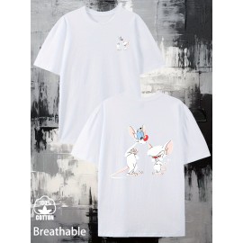O presente de volta às aulas começa a ser devolvido. 1 peça nova camiseta de algodão puro de verão para homem, top de manga curta impresso de dupla face, branco, ameixa, vermelho, preto, cinza, azul marinho, adequado para casa, exterior, festa, desporto, 