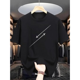 T-shirt estampada para homem, com corte simples e destaque em masculinidade, feita de algodão puro, combina cores sólidas com estampas vibrantes, confortável e respirável, um clássico essencial de verão.