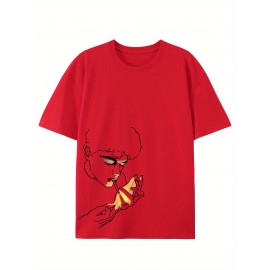 Camiseta de algodão puro de 220g de espessura premium com estampa de cigarro, camiseta casual de algodão penteado para homens, camiseta de gola redonda de mangas curtas, com uma certa espessura adequada para usar no verão