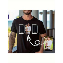 Camiseta personalizada para pai com foto, camiseta personalizada para papai - Camiseta masculina, presente para família e amigos, Dia dos Pais, uso casual e confortável, personalizada, customizada.