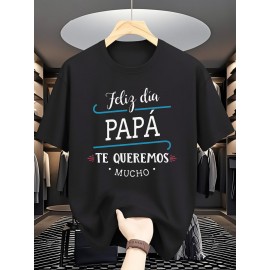Presente para o Dia do Pai | Citação em Espanhol | T-shirt de manga curta para o verão, roupa casual de verão | Estampa de moda | Ajuste confortável