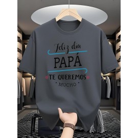 Presente para o Dia do Pai | Citação em Espanhol | T-shirt de manga curta para o verão, roupa casual de verão | Estampa de moda | Ajuste confortável
