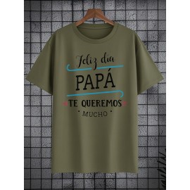 Presente para o Dia do Pai | Citação em Espanhol | T-shirt de manga curta para o verão, roupa casual de verão | Estampa de moda | Ajuste confortável