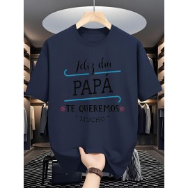 Presente para o Dia do Pai | Citação em Espanhol | T-shirt de manga curta para o verão, roupa casual de verão | Estampa de moda | Ajuste confortável