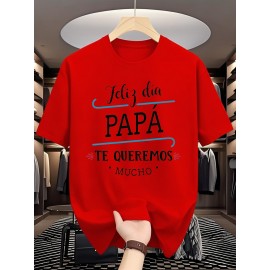 Presente para o Dia do Pai | Citação em Espanhol | T-shirt de manga curta para o verão, roupa casual de verão | Estampa de moda | Ajuste confortável