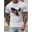 T-shirt de manga curta e decote redondo para o Dia da Independência, exclusiva em algodão puro de 180g, casual e confortável, com padrão de águia espalhada e bandeira americana, elegante, casual e suave, em algodão puro, confortável e respirável.