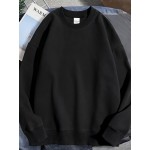 Moletom de cor sólida, Casual, Elegante, Versátil, Para o dia a dia, Esportivo, Estampa suave, Moletom confortável de manga longa para homens, Roupa casual de primavera e outono, Roupa de exterior para homens, Presente unissex