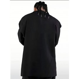 Camisa Masculina de Manga Longa - Top Básico Minimalista para o Dia a Dia | Camiseta 100% Algodão Macio e Respirável com Gola Redonda | Uso Casual ou Formal | Essencial Lavável na Máquina, Roupa Versátil e Confortável