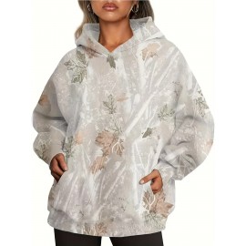 Sweatshirt com capuz de camuflagem de arceiro, sweatshirt com capuz estampado, pulôver, sweatshirt casual de manga comprida, conjunto casual de outono com bolso